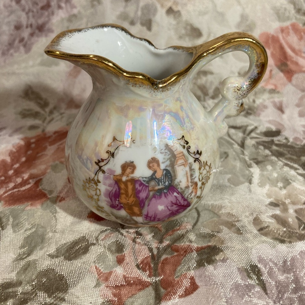 Vintage Iridescent Cream Pitcher - Made in Japan